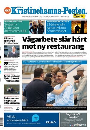 Förstasida Nya Kristinehamns-Posten