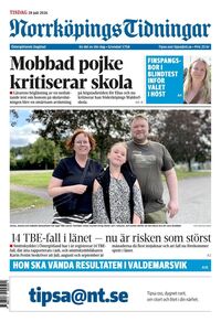 Förstasida Norrköpings Tidningar