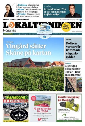 Förstasida Lokaltidningen Höganäs