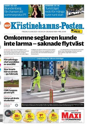 Förstasida Nya Kristinehamns-Posten