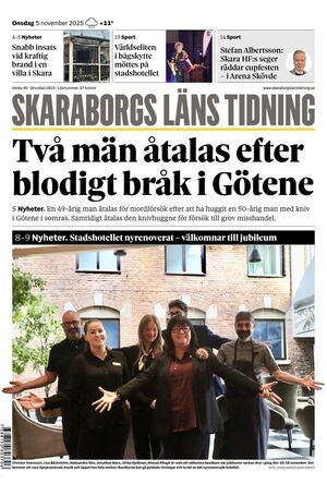 Förstasida Skaraborgs Läns Tidning