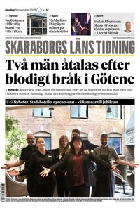 Förstasida Skaraborgs Läns Tidning