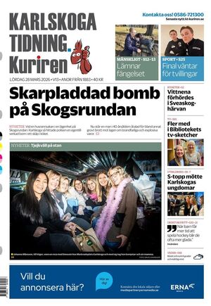 Förstasida Karlskoga Tidning-Kuriren