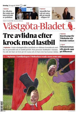 Förstasida Västgöta-Bladet