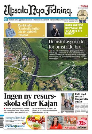 Förstasida Upsala Nya Tidning