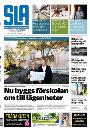 Förstasida Skaraborgs Allehanda