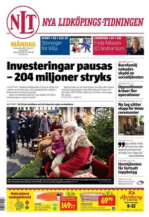 Förstasida Nya Lidköpings-Tidningen