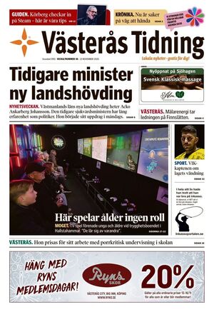 Förstasida Västerås Tidning