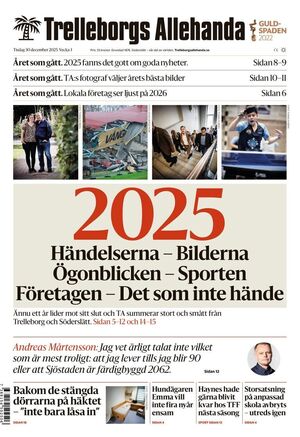 Förstasida Trelleborgs Allehanda