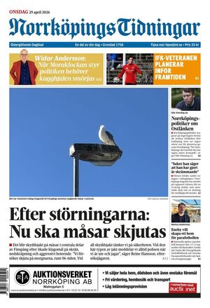 Förstasida Norrköpings Tidningar