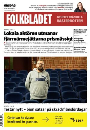 Förstasida Folkbladet Västerbotten