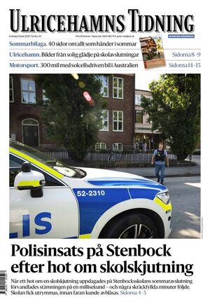 Förstasida Ulricehamns Tidning