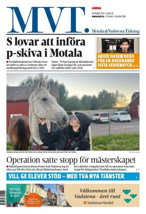 Förstasida Motala & Vadstena tidning