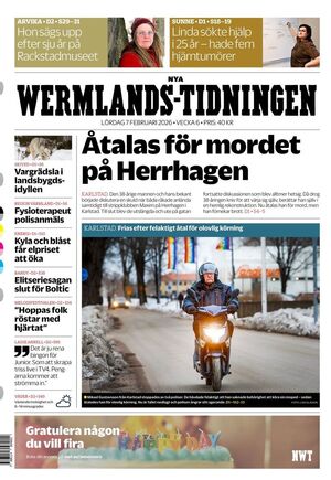 Förstasida Nya Wermlands-Tidningen