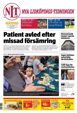 Förstasida Nya Lidköpings-Tidningen