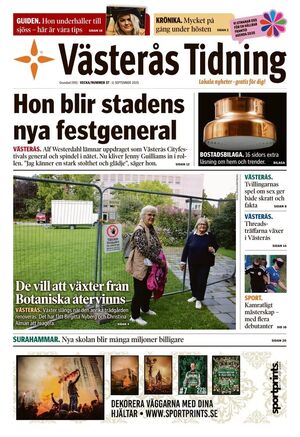 Förstasida Västerås Tidning