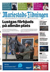 Förstasida Mariestads-Tidningen