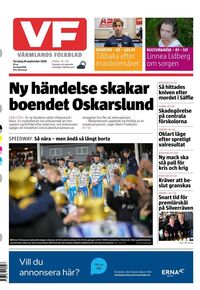 Förstasida Värmlands Folkblad