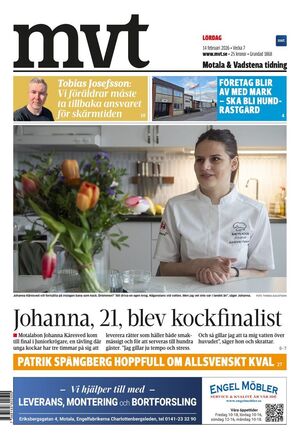 Förstasida Motala & Vadstena tidning