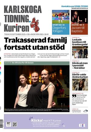 Förstasida Karlskoga Tidning-Kuriren