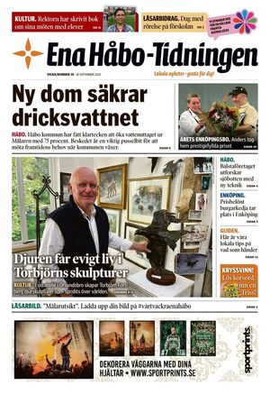 Förstasida Ena Håbo-tidningen