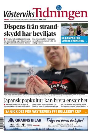 Förstasida Västerviks-Tidningen
