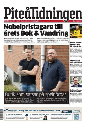 Förstasida Piteå-Tidningen