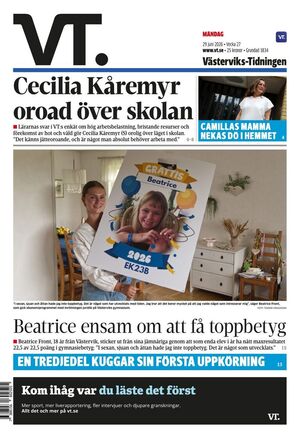 Förstasida Västerviks-Tidningen