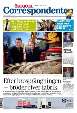 Förstasida Östgöta Correspondenten