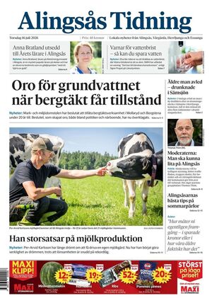 Förstasida Alingsås Tidning