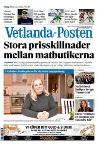 Förstasida Vetlanda-Posten