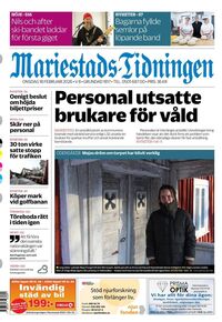 Förstasida Mariestads-Tidningen