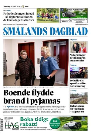 Förstasida Smålands Dagblad
