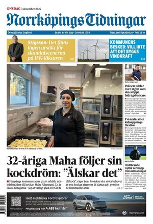 Förstasida Norrköpings Tidningar