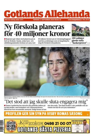 Förstasida Gotlands Allehanda