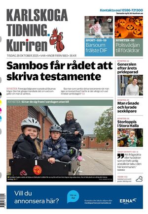 Förstasida Karlskoga Tidning-Kuriren
