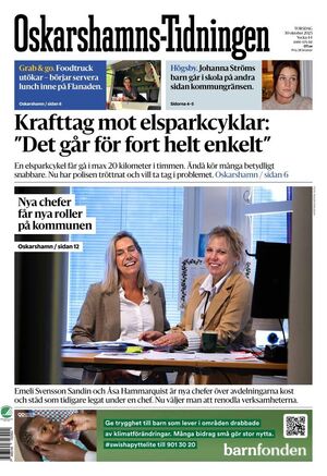 Förstasida Oskarshamns-Tidningen