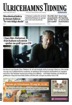 Förstasida Ulricehamns Tidning