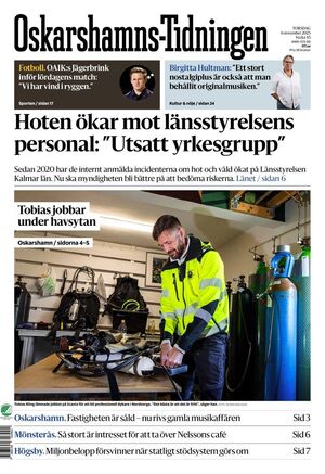 Förstasida Oskarshamns-Tidningen