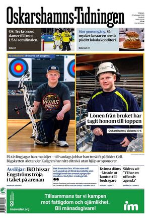 Förstasida Oskarshamns-Tidningen