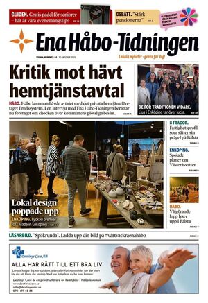 Förstasida Ena Håbo-tidningen