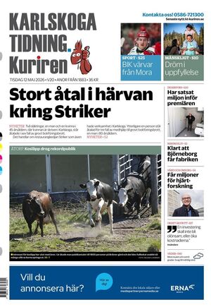 Förstasida Karlskoga Tidning-Kuriren