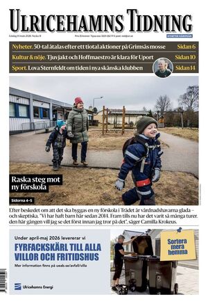 Förstasida Ulricehamns Tidning