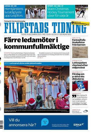 Förstasida Filipstads Tidning