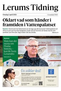 Förstasida Lerums Tidning