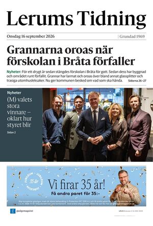 Förstasida Lerums Tidning