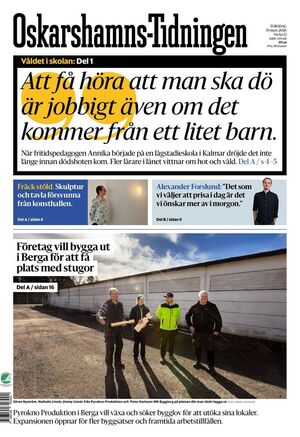 Förstasida Oskarshamns-Tidningen