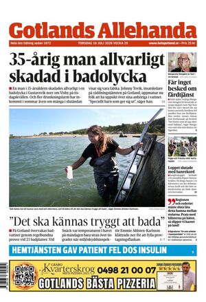 Förstasida Gotlands Allehanda