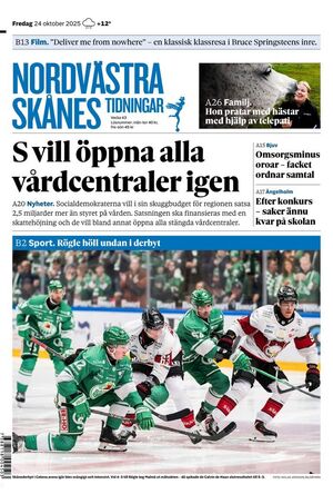 Förstasida Nordvästra Skånes Tidningar