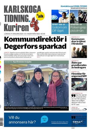 Förstasida Karlskoga Tidning-Kuriren